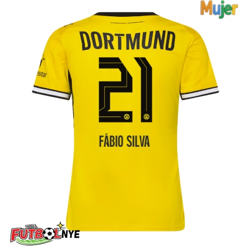 Camiseta Borussia Dortmund Fabio Silva #21 Primera Equipación para mujer 2026-27 manga corta